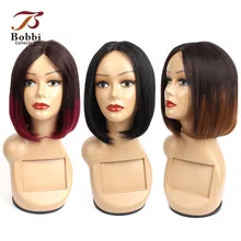 Bobbi коллекция прямые человеческие волосы парики средняя часть парик фабричного производства I Тип парик короткие волосы стиль бразильские человеческие волосы