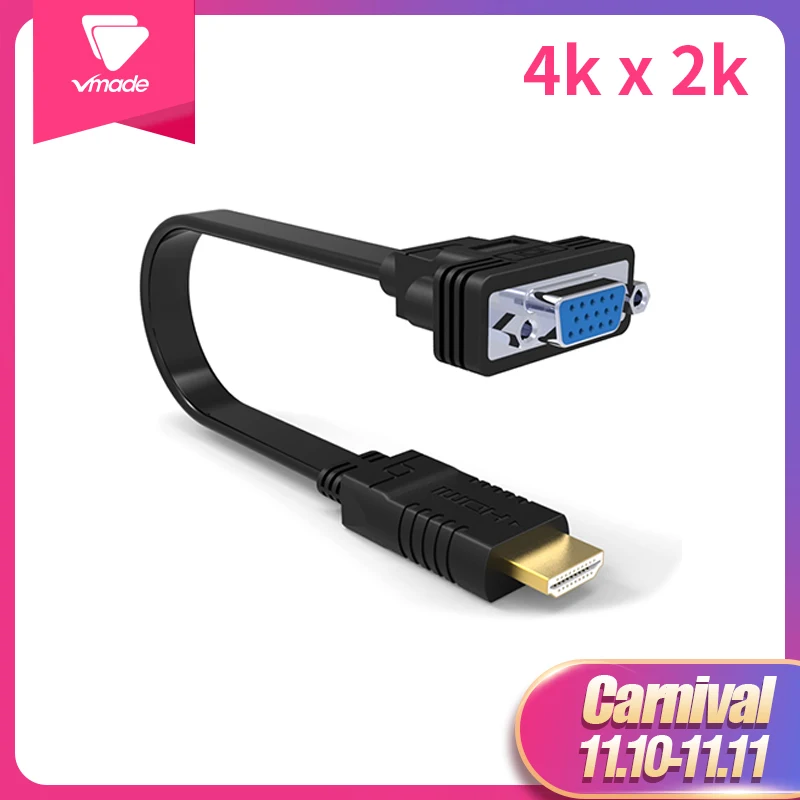 

Vmade High Quality HDMI to VGA Adapter Male To Famale Adapter Converter UHD 4K 1080p Digital Video Audio Adapter Cable For HDTV
