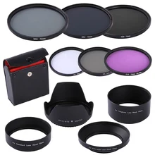 72 мм CPL УФ FLD ND 2 4, 8 фильтр комплект бленда для Nikon Canon Sigma DSLR Камера