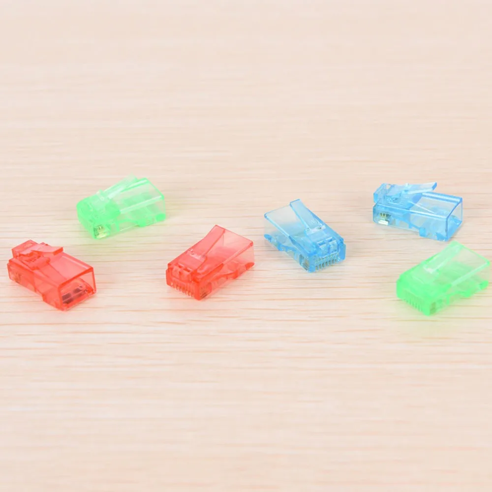 50 шт. цветные модульные Сетевые штекеры RJ45 8P8C CAT5 CAT5E|Компьютерные кабели и