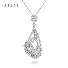 New Design South Korea White Color Inlay AAA Zircon Geometrical Flowers Necklaces Fashion Women Luxury Wedding JEWELRY