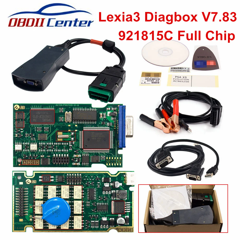 Newly Diagbox V7.83 Lexia 3 921815C Lexia-3 PP2000 Car Diagnostic Scanner For Peugeot/Citroen Lexia3 PP2000 921815C Full Cables