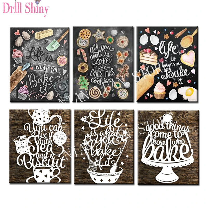 

Kitchen cake Mosaic 5D Diy Diamond Embroidery Painting Resin Full Embroidery Deractions 3D Cross Stitch Kits Wall sticker SR39