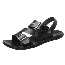 Модная Летняя обувь; мужская повседневная обувь; модные летние пляжные сандалии; кожаные Вьетнамки; Scarpe Uomo#524