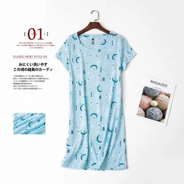 Летняя Повседневная Ночная рубашка с мультяшным принтом размера плюс 3XL для девочек, женские пижамы из хлопка, женское платье для сна с коротким рукавом и круглым воротником - Цвет: Style 4