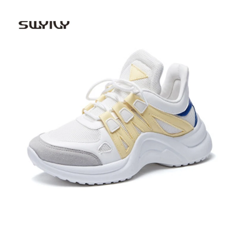 SWYIVY Women Sneakers Lace-up Large Size43 2018 New Autumn Women Running Shoes Light Weight Non-slip Women Sport Jogging Shoes