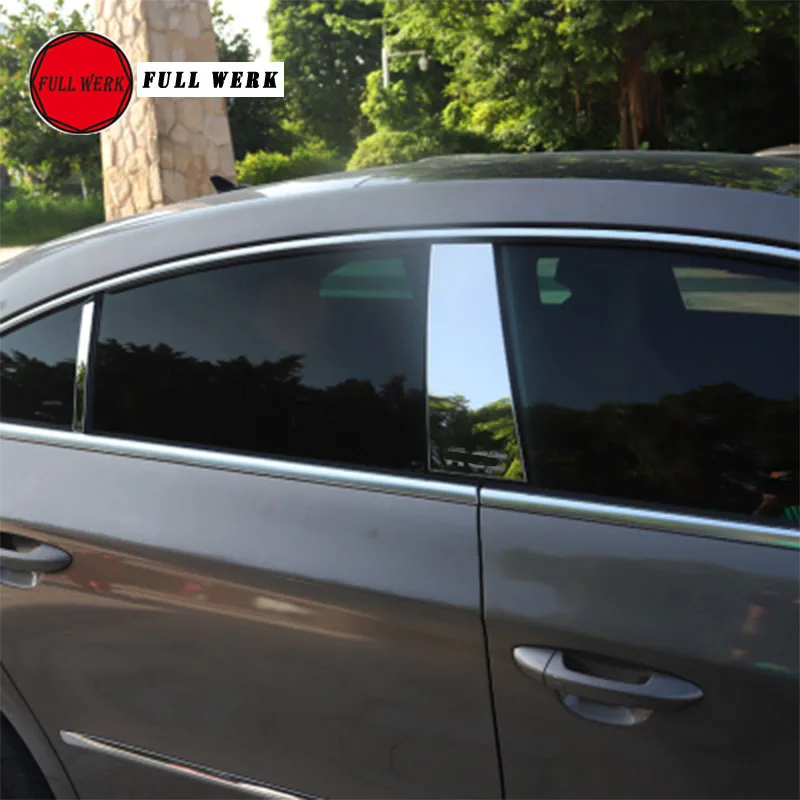 

4pcs/Set SS Car Styling Window Pillar Plate Strip Sticker for Volkswagen CC 2010-2018 Window Post Cover Trim Exterior Accessory