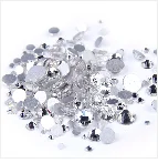 7G 600PCS 7 Sizes Acrylic Rhinestones Eye Shape Crystal AB Flat Back Nail Rhinestone 3D Non HotFix Nail Art Decoration DIY Tool Badges