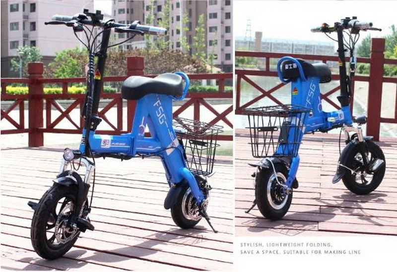 Perfect Venividivici Super light Mini-electric bike with Basket folding female small electric car lithium battery adult scooter 42