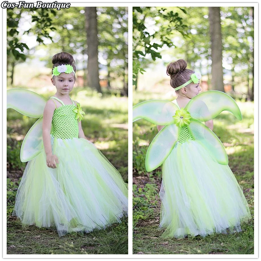 

Spring Garden Fairy Tutu Dress Theme Pageant Gown Green St.Patrick's Day Girl Dress Up Fresh Baby Girl Birthday Party Dress 2018