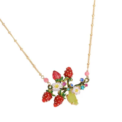 

Winter Monet Garden Series Fresh Feeling Lotus Ladybug Necklace & Pendant For Women Enamel Choker Fashion Charm jewelry Neckless