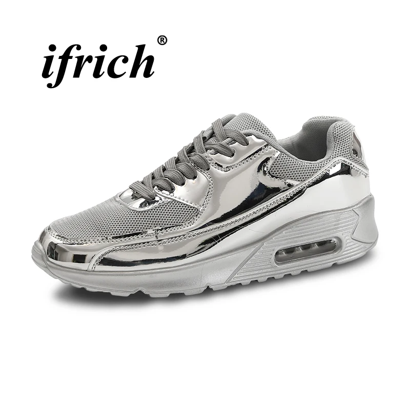 

Man Running Shoes Gold Silver Trainers Spring Summer Male Designer Sneakers Breathable Rubber Bottom Trail Running Shoes Man