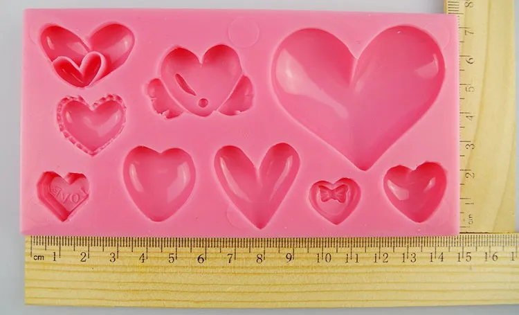 В форме сердца серии узор глина кремний прессформы прессформы торт украшения 3D мыло формы шоколадная форма