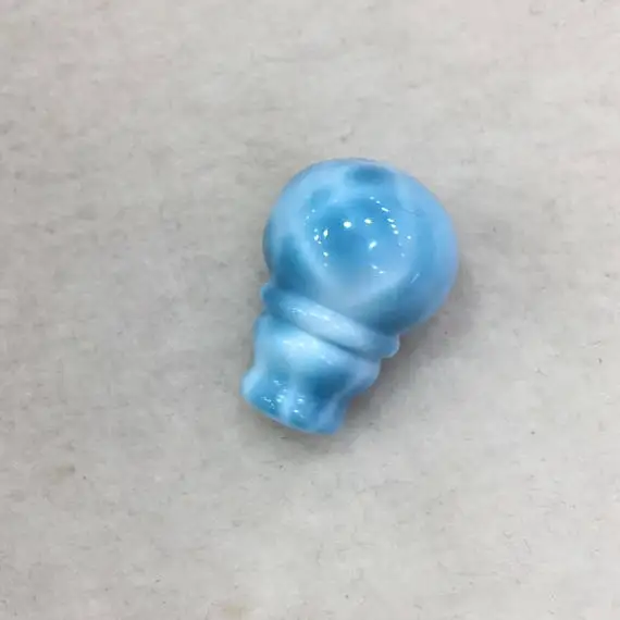

3holes--Larimar Stone , Guru Larimar Bead Drop Pear Larimar Cabochons AAA Grade Bottle Larimar Pendant 10-35mm 1pcs