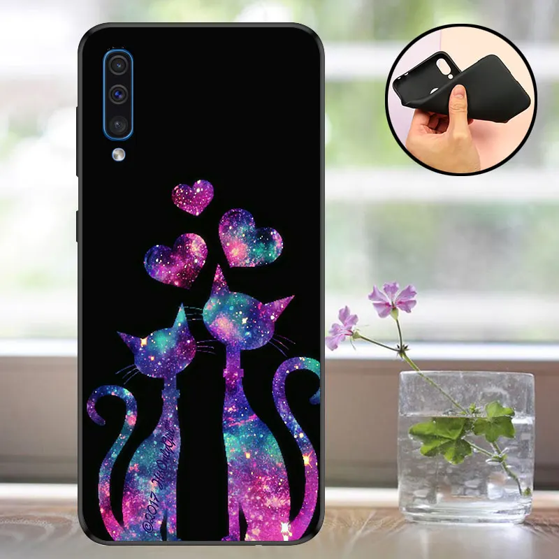 For Funda Samsung Galaxy A50 Case Black Phone Case For Samsung A50 Case 2019 Capa Silicon sFor Samsung A 50 A505f Matt Cover