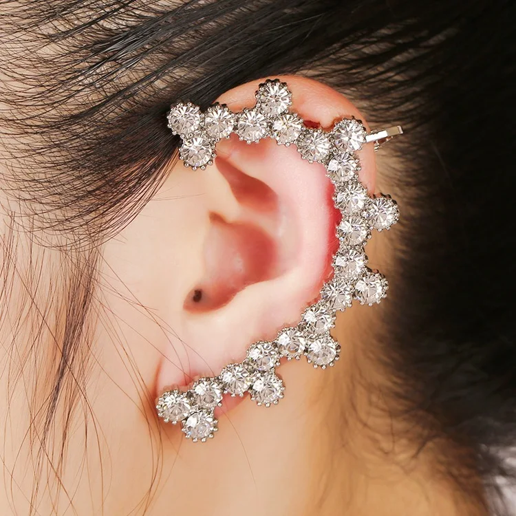 Crystal Earrings women fashion clip on earrings factory direct sale