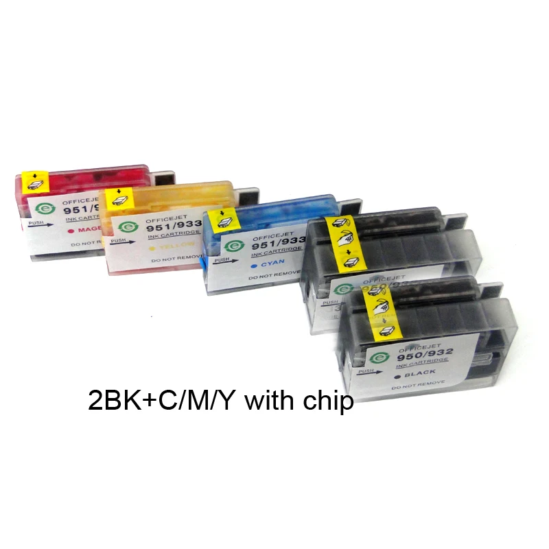 

YOTAT 2BK+C/M/Y Full ink Refillable ink cartridge for HP932 HP933 HP 932 HP 933 for HP Officejet 6100 6600 6700 7110