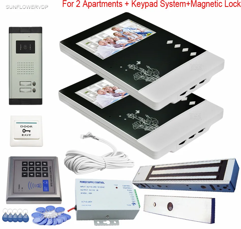 Rfid Keypad 2 Units Video Intercom For A Country House 2 Keys CCD 700TVL Intercom Camera Video doorbell With Magnetic Door Lock Rfid Keypad 2 Units Video Intercom For A Country House 2 Keys CCD 700TVL Intercom Camera Video doorbell With Magnetic Door Lock