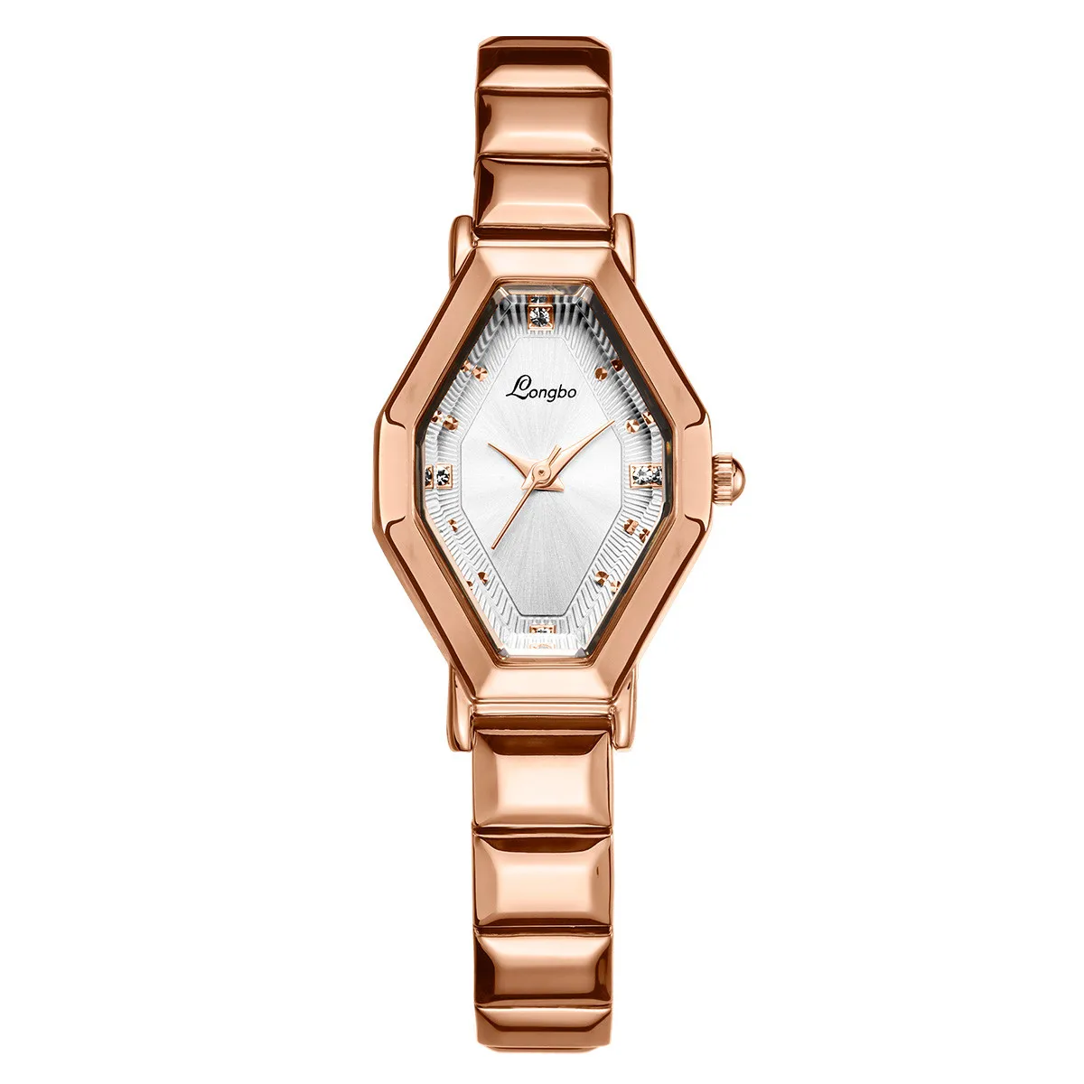 

Luxury Watch Simple Reloj Mujer Longbo Diamond Geometric Polygon Dial Starry Stainless Steel Belt Ladies Watch Glass B4
