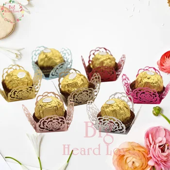 

50pcs Laser Cut Rose Candy Bar Wedding Favor Chocolate Bar Birthday Party Candy Box Kids Party Decoration and Gift Marriage