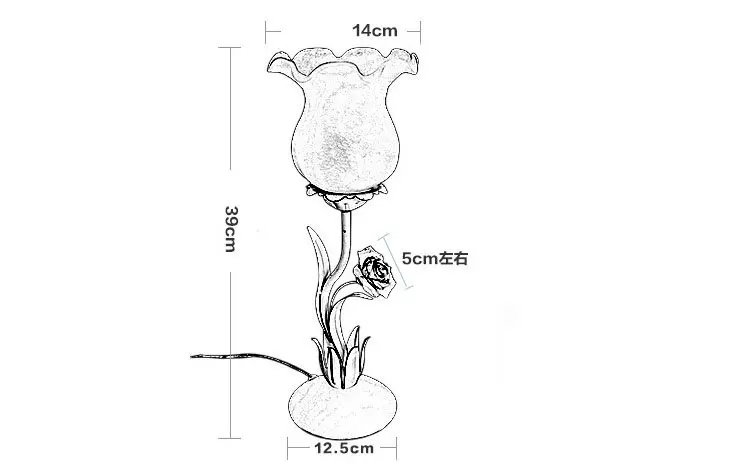 Пасторальный изголовья для спален настольная лампа стеклянный абажур керамическая Роза гостиная Настольная лампа кабинет стол освещение светильники