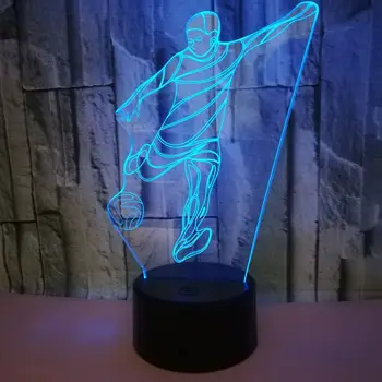 

3D Led Table Lamp Playing Football Model Touch Button Usb Table Lamp Home Decor Soccer Player Night Light Kids Bedroom Lighting
