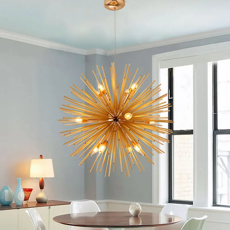 LuKLoy Loft Chandelier Light Pendant Lamp Dandelion Sparkle Sunshine Kitchen Counter Suspension Lighting Fixture Hanging Lamp (10)