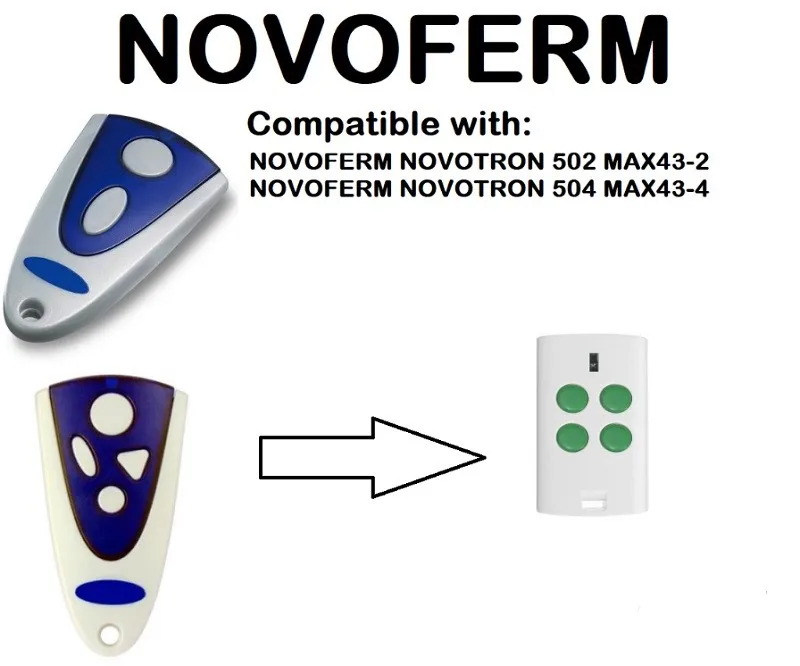 

NOVOFERM NOVOTRON 502 MAX43-2, 504 MAX43-4 Compatible Remote Control 433.92MHz.
