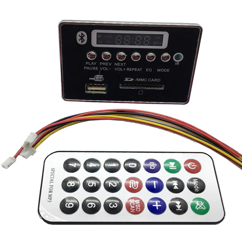 USB FM Aux Радио MP3 декодер плата модуль дистанционное управление для автомобильного