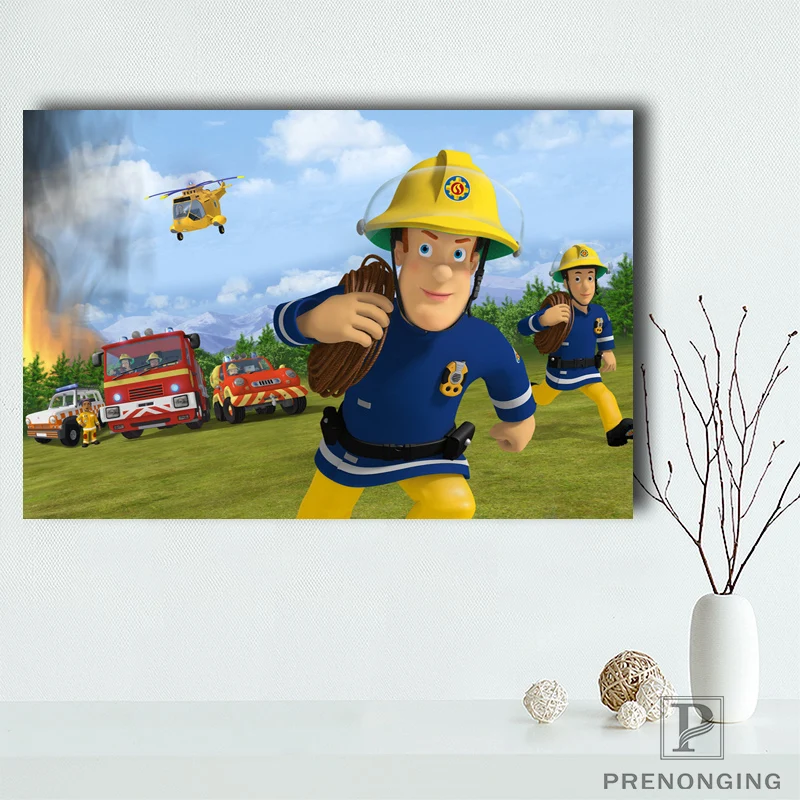 

Canvas Poster Silk Fabric Fireman Sam Custom Paper Classical Picture Retro Prints posters Poster home decor #190114