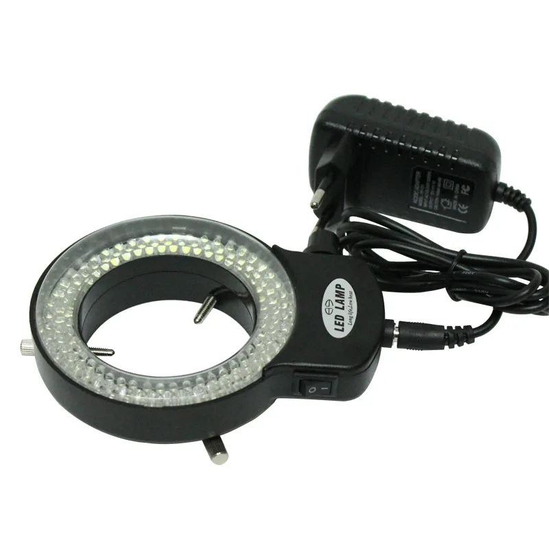 Регулируемый 144 кольцо света лампа подсветки для промышленности стерео тринокулярный микроскоп Видео Камера объектив лупа 110 V 220 V