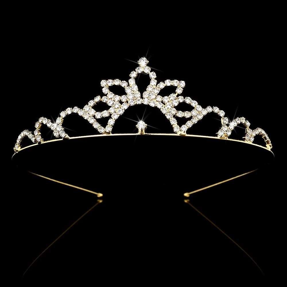 Свадебные аксессуары для волос золотые цветные тиары и короны Свадебная вечеринка Выпускной Принцесса Кристалл для Девушки Корона повязка на голову