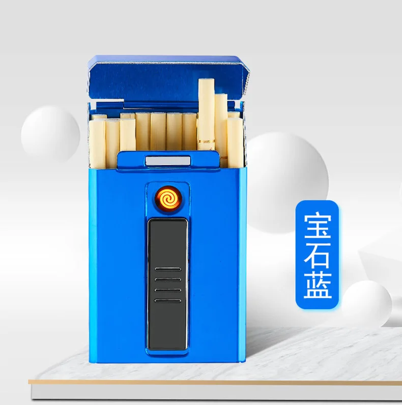 Чехол для сигарет с USB зажигалкой, коробка для сигарет 6 мм, тонкие сигареты для женщин и мужчин, 14 шт., 6 мм, тонкие сигареты 85s DH9011
