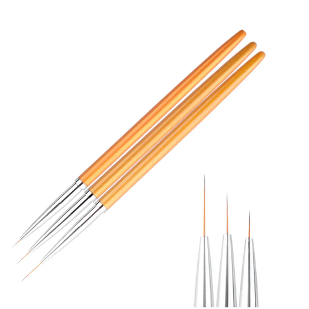 

3pcs/set Nail Art Lines Painting Brush UV Gel Polish Acrylic Pen Nails Tips Stripe Flower 3D Design Manicure Brushes Tool New