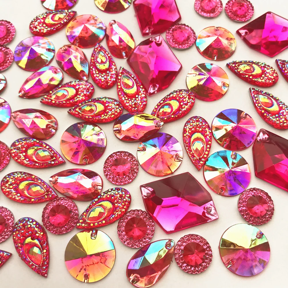 ROund Drop Cosmic Mix Shape Sew on For Diy Wedding Decoration