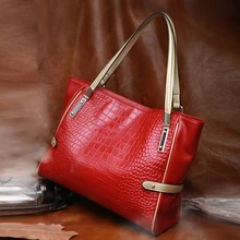 Для женщин Сумки Гарантия натуральная кожа женские сумки из крокодиловой кожи большой плечо женская сумка-мессенджер