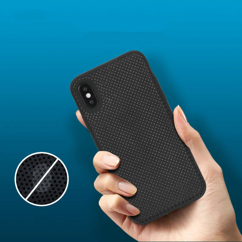 

Heat Dissipation Silicone Case For iPhone 7 8 6 6s Plus Simple Color Style Silicon Cover For iPhone 5 5S SE X XR XS MAX Coque