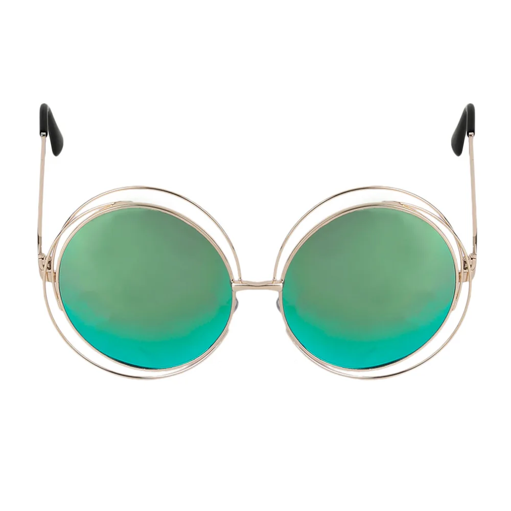 

Metal Wire Circle Retro Double Round Design Personality Sunglasses Large Frame Sunglasses Sunglass