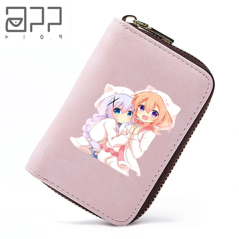 

APP BLOG Brand Anime Gochuumon Wa Usagi Desu Ka Cute Kawaii Credit ID Card Holder Case Bags Wallet Coin Purse For Documents 2018