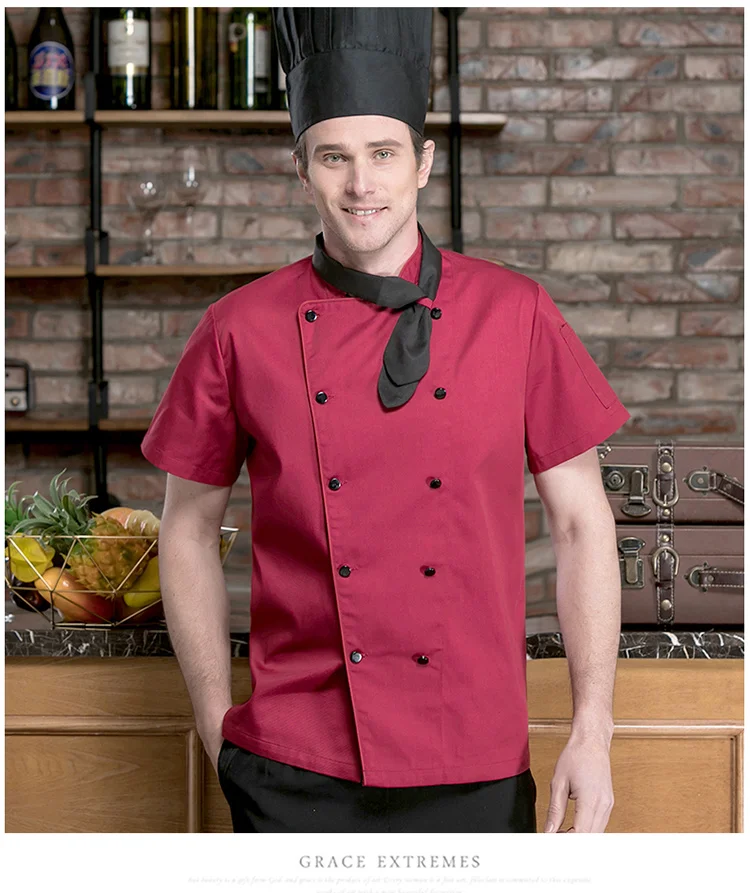 2019 летние Рубашка с короткими рукавами форма офицантки одежда для шеф-поваров дышащее пальто рубашка унисекс Отель Суши куртки костюм