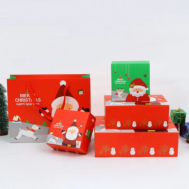 LBSISI Life Рождественская подарочная коробка бумажная Санта-Клаус Конфета в виде снеговика печенье Рождественское украшение ручная сумка Упаковка коробки один комплект
