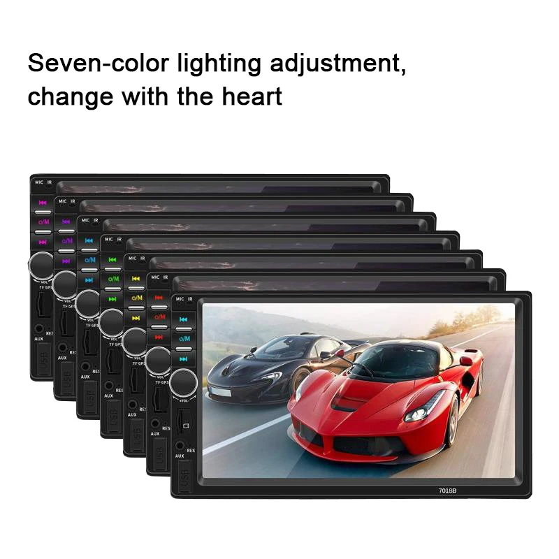 Comprar Reproductor de Cassette de Radio MP5 para coche pantalla táctil de 7 pulgadas 2 Din estéreo Bluetooth FM USB TF AUX Autoradio MirrorLink para Android 8 vista trasera