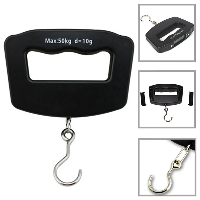 Portable Mini Digital Hand Held 50Kg*10g Fish Hook Hanging Scale