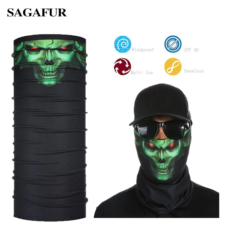 Fashion Balaclava Face Mask With Skull Head Bandana Shield Headwear Bandana Men Magic Scarf