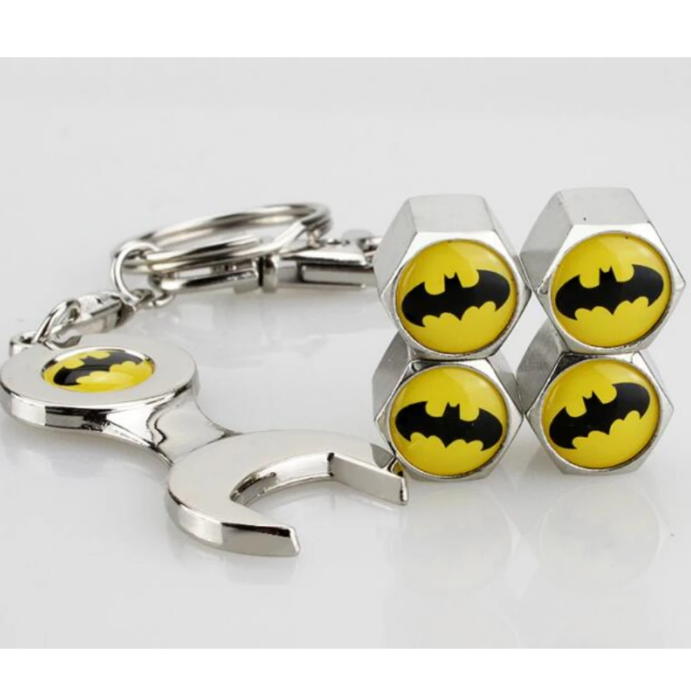 

4pcs Car Accessories Wheels Valve Caps 1pc Wrench Batman Logo for BMW X1 X3 X5 1series 3series 5series 7series ///M Series