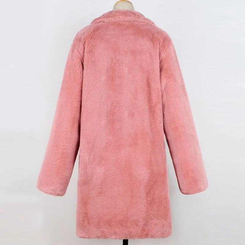 MoneRffi женское элегантное длинное пальто из искусственного меха осень зима теплое толстое Мягкое повседневное плюшевое пальто размер плюс 3XL верхняя одежда пальто