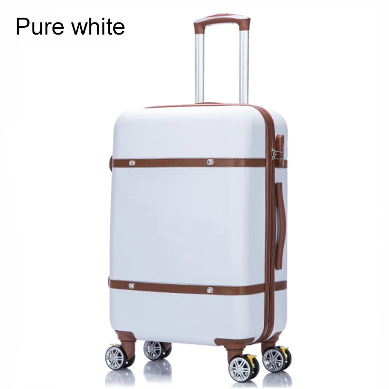 20'24'26' Ретро ролики на молнии с замком для багажа, чехол для чемодана на колесиках, чехол для костюма - Цвет: 26 Pure white