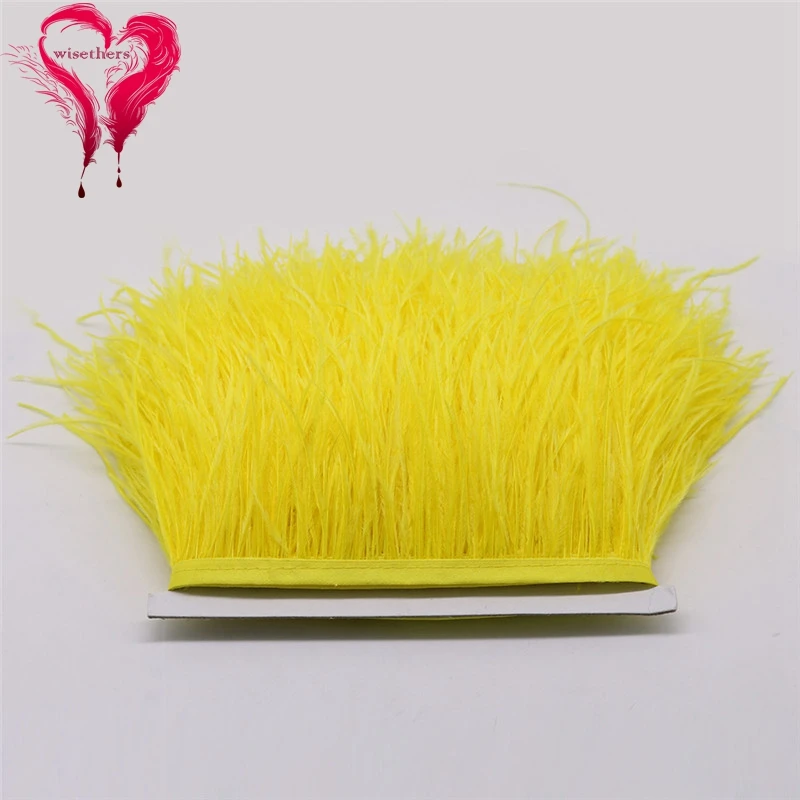 9 yellow ostrich feather fringe 1