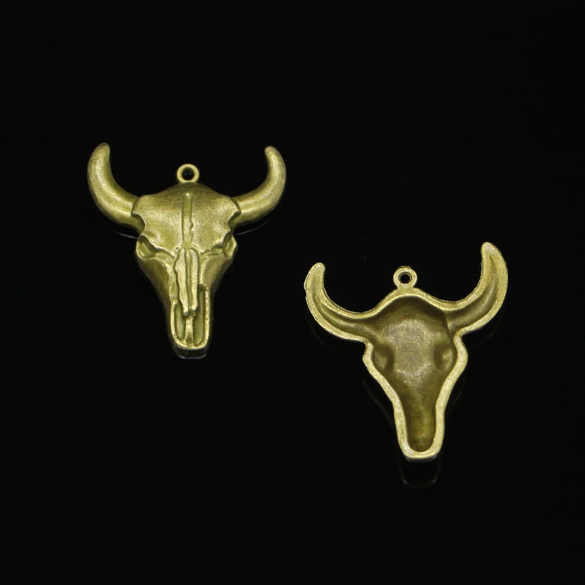 Buy 6pcs Bull skull Charms Antique Bronze Plated Zinc