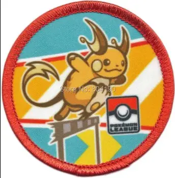 

Pokemon Raichu League Patch Go Iron On Patch Pocket Comics Woven Emblem applique Costume Cosplay Team